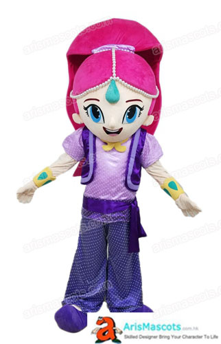 Adult Fancy Shimmer and Shine Mascot Costume Full Body Plush Suit Princess Fancy Dress Cosplay Outfit for Events
