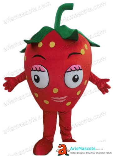 Lovely Adult Size Strawberry Mascot Costume Full Body Fancy Dress Mascots Fruit for Events and Festivals