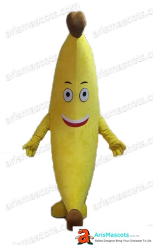 Funny Adult Size Banana Mascot Costume Full Body Plush Suit Fruit Mascots Carnival Costumes Cosplay Stage Wear Fancy Dress