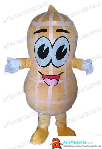 Funny Peanut Mascot Costume Deguisement Mascotte Peanut Cosplay Dress Food Mascots for Sale Custom Professional Mascot Design Advertising Mascots