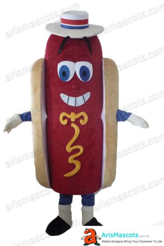 Deguisement Mascotte Funny Hotdog Mascot Costume Hot Dog Cosplay Suit Food Mascots for Sale Custom Advertising Mascots