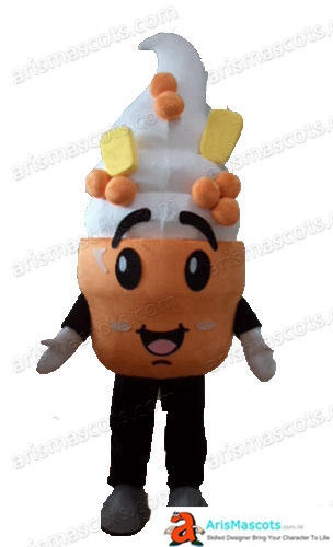 Funny Ice Cream Mascot Costume  Cosplay Dress Food Mascots for Sale Custom Character Production Deguisement Mascotte Mascot Design Advertising Mascots