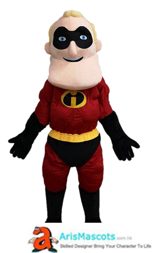 Funny Adult Mr Incredible Mascot Costume Cartoon Character Costumes for Kids Birthday Party Mascots Design Company Arismascots