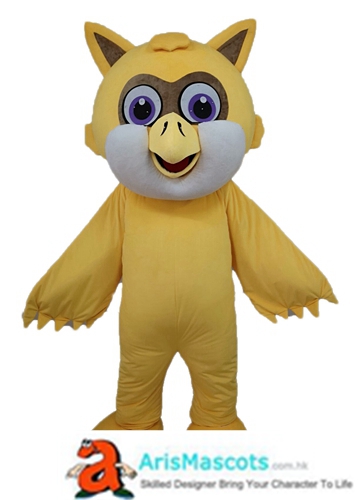 Adult Size Yellow Owl Mascot Costume Full Body Fancy Dress Plush Suit for Entertainments Custom Made Bird Mascots