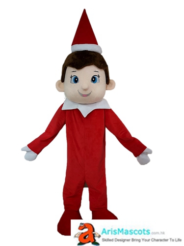 Funny Adult Elf On the Shelf Mascot Costume Cartoon Character Costumes for Kids Birthday Party Mascots Design Company Arismascots