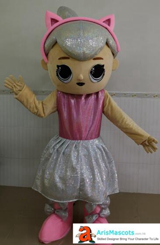 Cute Girl Mascot Costume Full Body Plush Fursuit for Entertainments