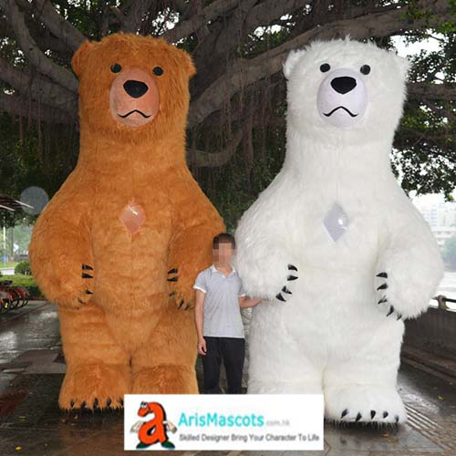 Giant Size Bear Costume Inflatable Suit for Evens Adults Bear Blow up Suit for Festivals Halloween Fancy Dress