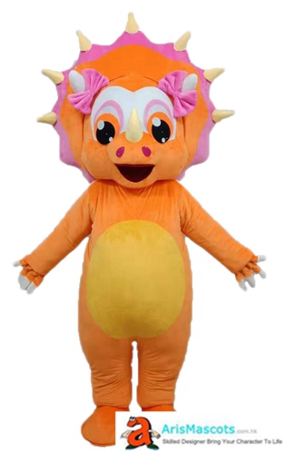 Orange Girl Dinosaur Mascot Costume for Adult Wear Animal Mascots for Party Custom Made Mascots for Sale Deguisement Mascotte Maker