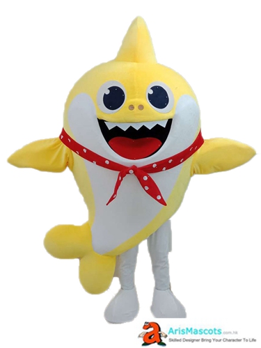 Lovely Baby Shark Mascot Costume Full Body Plush Suit Cartoon Character Mascots for Events Halloween Fancy Dress