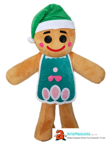 Mascot Gingerbread Boy Costume for Christmas Event-Cute Gingerbread Man Fancy Dress