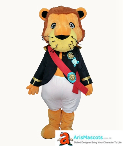 Mascot Lion Costume with King Outfit Adult Full Mascot Outfit Animal Mascots for Brands Marketing