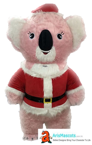 2m/2.6m/3m Giant Inflatable Koala Mascot for Christmas Event Adult Size Koala Blow up Costume with Santa Claus Dress