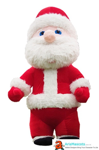 2m/2.6m/3m Inflatable Santa Claus Costume Large Blow Up Santa Claus Suit Full Body Plush Inflatable Santa Claus Fancy Dress Outdoor