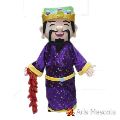 God of Prosperity Mascot Costume for New Year Holiday Mascots God of Prosperity Adult Costume for Event Party