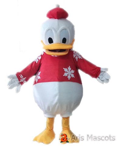 Christmas Donald Duck Mascot Costume for Entertainment Adult Donald Duck Costume for Christmas Holiday Custom Mascots Production