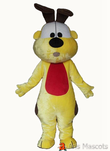 Dog Mascot Costume  Yellow and Red Adult Full Fancy Dress Up