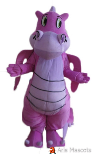 Adult Full Body Mascot Dragon Costume Purple Color Adult Full Fancy Dress up Big Tail Custom Made Mascots