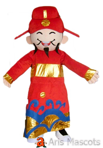 Chinese God of Fortune Costume Adult Full Mascot Fancy Dress for New Year Event Outdoors Brands Marketing