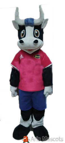 Cow Mascot Costume with Jersey Suit Adult Full Outfit Custom Animal Mascots for Team and Sports