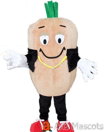 Carrot Costume with Black Jacket Adult Full Mascot Suit for Entertainment Custom Vegetable Mascots