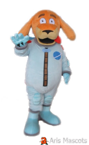 Asctronaut Dog Costume Full Size Foam Mascot Dog with Astronaut Outfit Adult Animal Mascots for Marketing