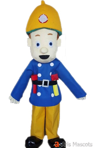 Fireman Sam Costume Full Size Mascot Outfit for Adult Cartoon Character Costumes for Event Party