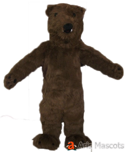 Faux fur Dark Brown Bear Costume Adult Full Body Size Mascot Outfit Faxu Fur Foam Bear Fancy Dress for Events Party