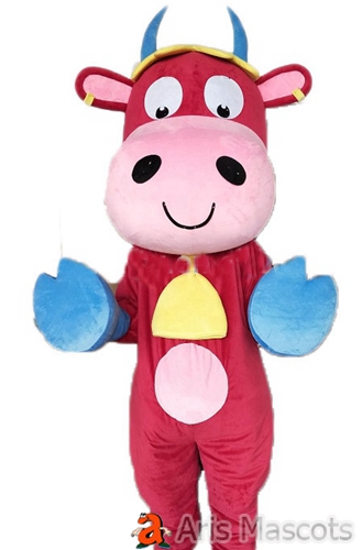 Cute Full Body Mascot Cow Costume for Event Adult Cow Disguise Fancy Outfit-Receive as Displayed