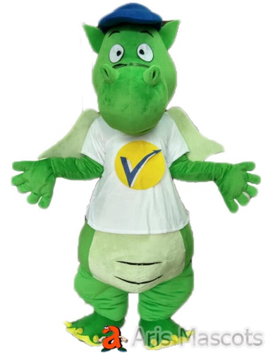 Mascot Dragon Costume Green Color-Dinosaur Fancy Dress Full Body Outfit