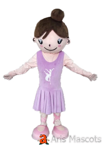 Cheap Mascot Costume for Sale Cute Full Body Mascot Girl Outfit with Purple Fancy Dress