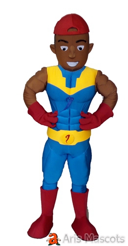 Tan Color Muscles Man Costume Full Body Adult Superhero Mascot Outfit