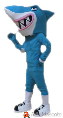 Big Head Shark Mascot Costume Super Soft Velvet Shark Suit Adult Full Body Outfit