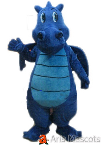 Blue Dinosaur Mascot Costume Adult Full Body Dinosaur Suit for Party Disguise Dinosaur Dress