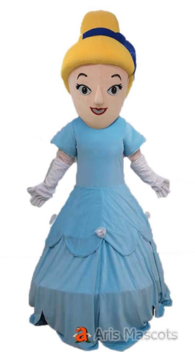 Lovely Adult Size Princess Cinderella Costume Full Body Mascot Princess Dress Cartoon Character Costumes for Sale