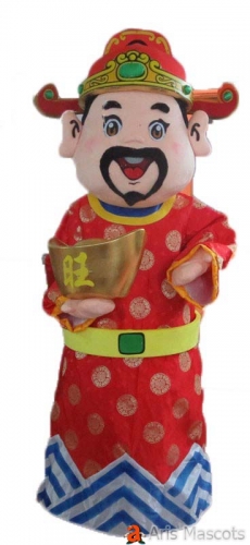 Chinese God of Fortune Mascot Costume for New Year Event ,Disguise God of Fortune fancy dress up
