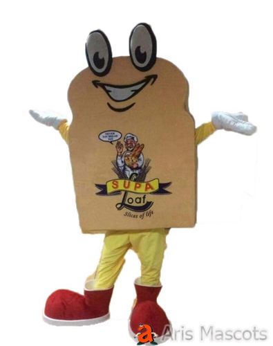 Funny Loaf Mascot Costume-Food Mascots for Brand Marketing-Full Body Bread Fancy Dress