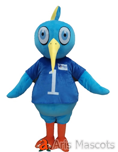 Mascot Costume Blue Bird with Shirt-Disguise Bird Mascots Fancy Dress
