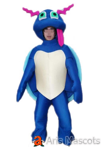 Expose Face Blue Sea Turtle Mascot Costume Adult Full Fancy Dress Outfit Cosplay Turtle Suit