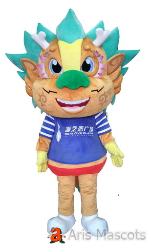 Giant Dragon Mascot Colorful Suit Big Head Dragon Disguise Suit Cosplay Dress Dragon