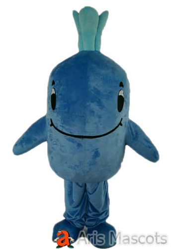Giant Whale Mascot Costume Full Body Blue Whale Plush Outfit Ocean Animal Fancy Dress Cosplay Suit