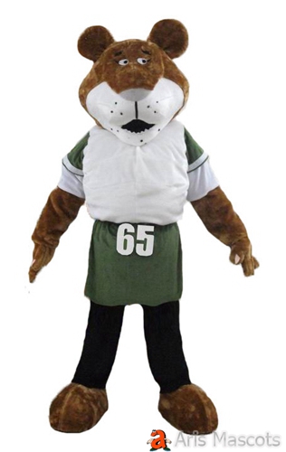 Faxu Fur Mascot Suit Big Head Lion for Sports Team Adult Lion Mascot Costume Fancy Dress