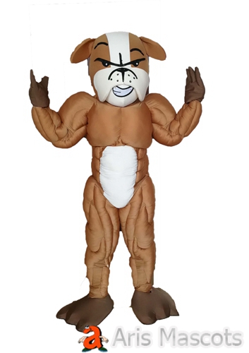 Mascot Shar Pei Dog Costume with Muscles Adult Full Body Mascots Disguise the Muscled Sharpei Dog Outfit