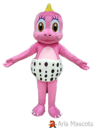 Pink Baby Dinosaur Costume Adult Full Mascot Big Eyes Girl Dinosaur Fancy Dress