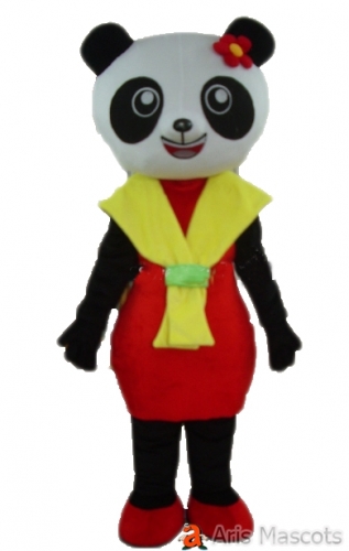 Cute Girl Panda Mascot Costume for Entertainment Custom Made Animal Mascots Panda Suit for Festivals