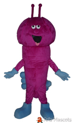 Purple Caterpillar Mascot, Smile Giant Caterpillar Costume