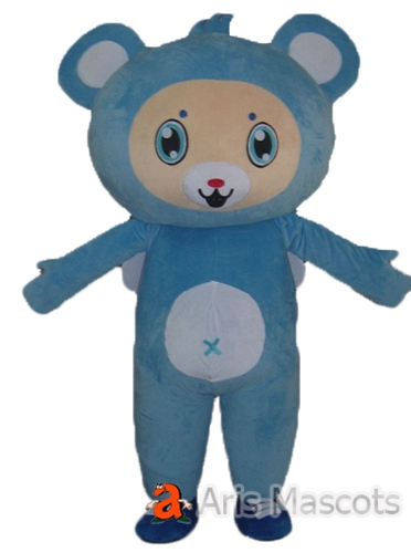 Giant Blue Boy Bear Mascot Costume for Sale, Bear Cosplay Full Body Dress