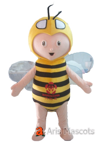 Lovely Honey Bee Costume Full Mascot Outfit , Cosplay Bee Halloween Dress