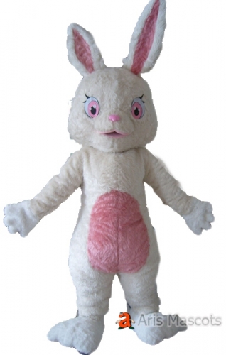 Lovely Mascot Rabbit White Color, Adult Bunny Rabbit Costume for Easter Holiday