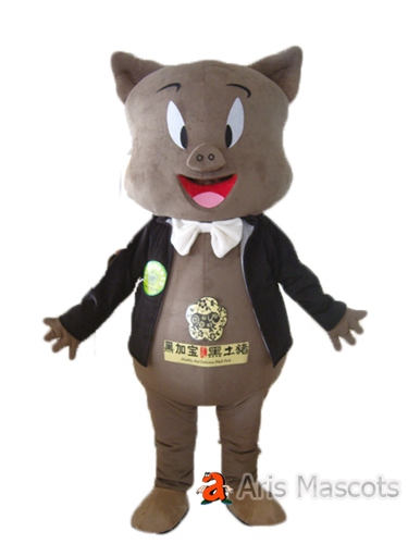Lovely Fur Mascot Pig Costume Adult Full Body Suit for Sale