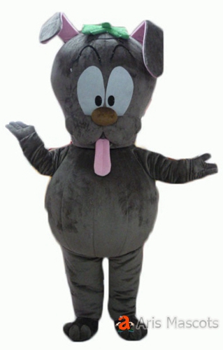 Gray Dog Mascot Costume , Giant Full Body Dog Adult Outfit for Sports